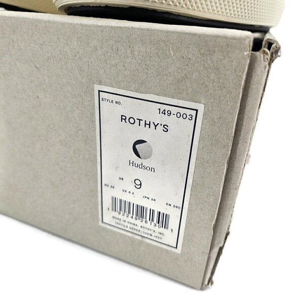 New Rothy's High Tops Mens 9 Hudson Rothys Shoes Off White Navy Blue - Picture 2 of 9